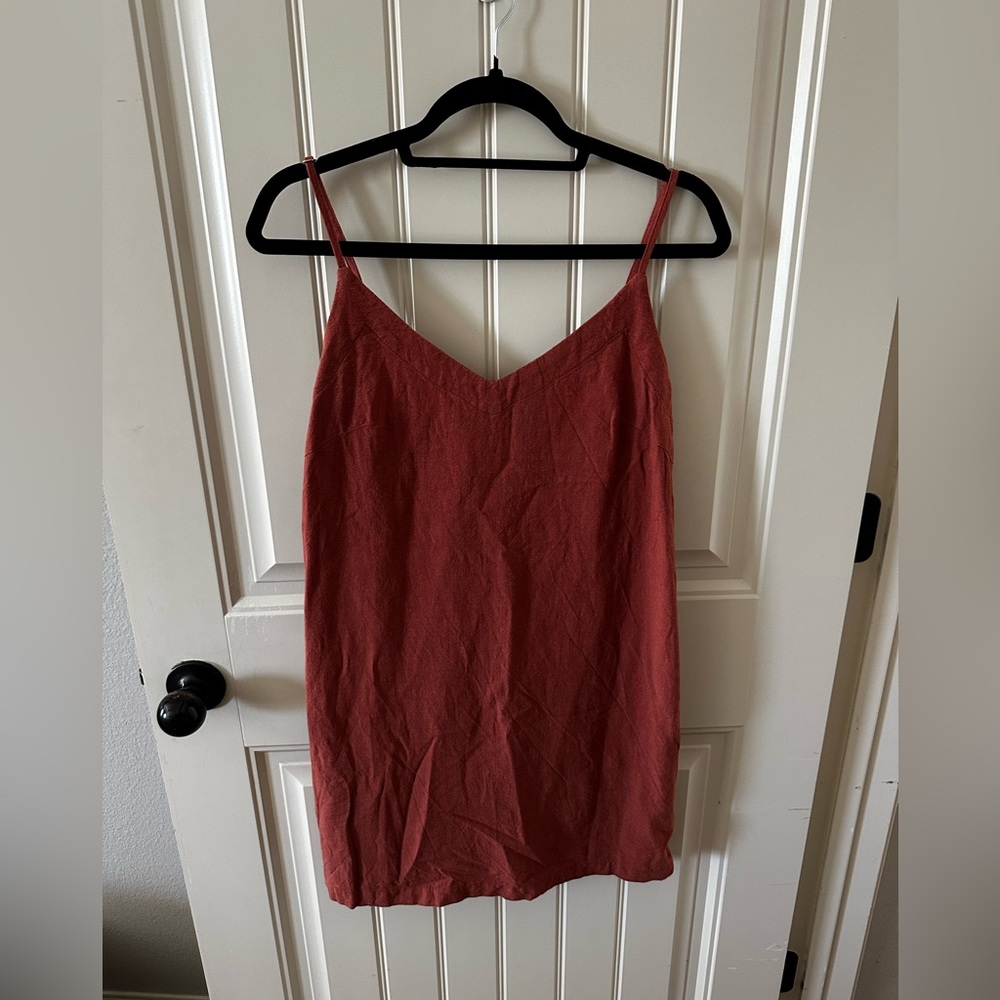 Orange linen dress